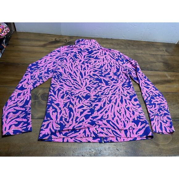 Lilly Pulitzer Leona Skipper Popover Jacket Size M Blue Pink Coral Reef - Picture 9 of 10